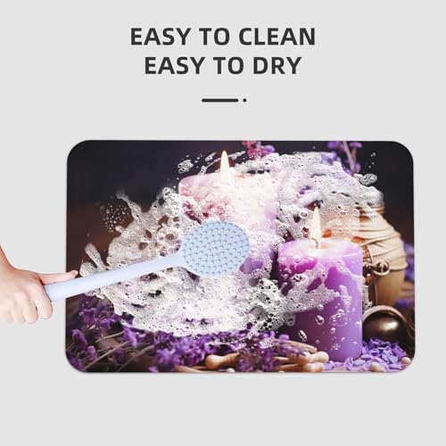 Tapis de bain en pierre super absorbant pour sol sec violet - 8