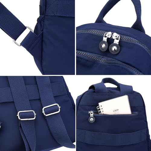 Image of Tanweibago Mini Nylon Women Backpacks,11L Small Ladies backpacks Casual Lightweight Women Shopping Travel Daypack (Dark Blue)