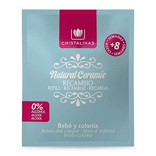 CRISTALINAS. Ambientador Percha para Armario. Mas de 8 semanas de duración. Cerámica Sólida. Aroma Bebe y Colonia. (Recambio)