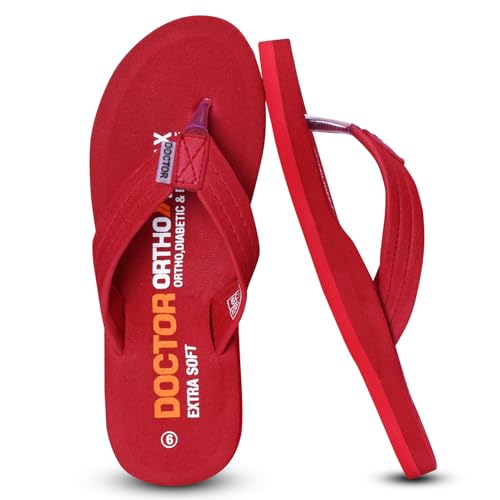 Image of DOCTOR EXTRA SOFT Thong Arch Support Ortho Slippers for Women|Orthopedic Diabetic & Stylish|Lightweight Comfortable & Casual|Pregnancy Anti-Skid Bedroom Daily Use House Flip-Flops Ladies & Girls D-15