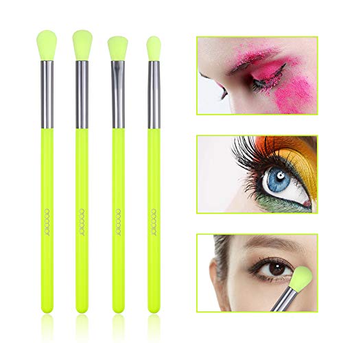 Docolor Neon Makeup Brushes 4 Piece Blending Brush Set Smoky Eye Shadow Contour Kit For Shading & Blending Of Eyeshadow Cream Powder Highlighter #TOP1