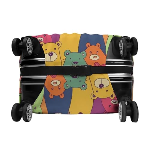 Housse de valise blanche en polyester motif ours M - 6
