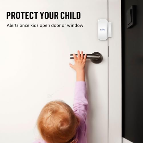 KERUI Indoor/Outdoor Security Alarm System Kit,Wireless Weatherproof Siren Horn with Remote Control and Door Contact Sensor Burglar Alarm for Home Basement Garage — view 3