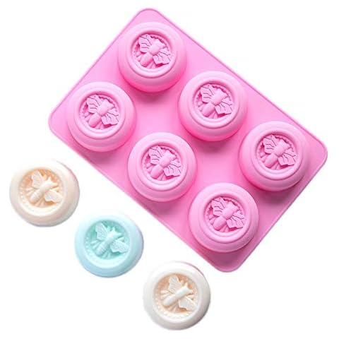 6 Cavities Bee Honeycomb Silicone Cake Molds Muffin Mooncake Baking Pan Round Candy Soap Making Chocolate Aromatherapy Mould Cover