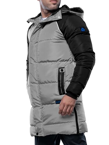 URBAN BUCK Mens Faux Fur Trimmed Hood Puffer Jacket Midweight Winter Down Windproof & Water Repellent Men Climbing Jackets2