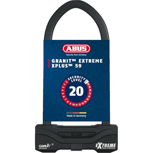 ABUS U-lock Granit Extreme 59 - motorbike & bicycle lock with XPlus cylinder - highest security level 20 - shackle height 260 mm