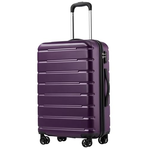 Coolife Luggage Suitcase Carry-on Spinner TSA Lock USB Port Expandable (only 28’’) Lightweight Hardside Luggage (Ice Blue, L(28in)) L(28in) Ice Blue
