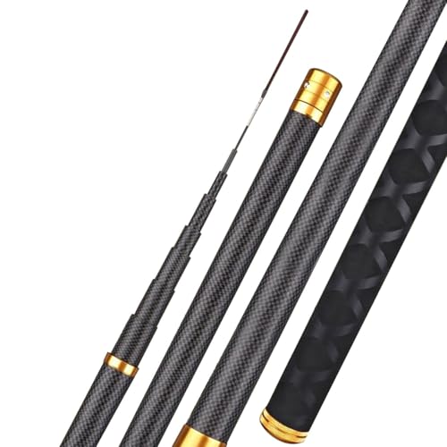 Qfmr 4.5M-10M 炭素繊維製延べ竿、の超軽量渓流竿鯉釣りロッド、ハンド、鮎竿、トラベル、鯉フィーダー、キャットフィッシュ、川釣り竿、ストリーム釣り、アマゴ竿、テレスコピック (5.4M)