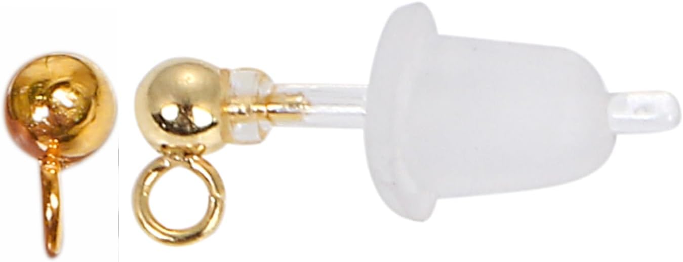 [Handmade Materials] (10 Pieces, Can Orientation: Vertical) Silicone Catch Set, 5 pairs, Resin Piercing Parts, Fashionable, Gold, Jewelry, Clothing Material, Parts, Metal, Handicraft Material, Comes