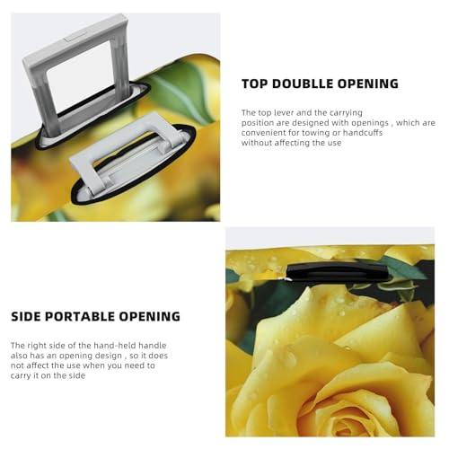 Travel Luggage Cover Fashion Suitcase Protector Graceful Yellow Rose Flower Spandex Baggage Covers Washable Suitcase Covers Anti-Scratch Luggage Cover Protectors Fits 18-32 Inch Suitcases X-Large4