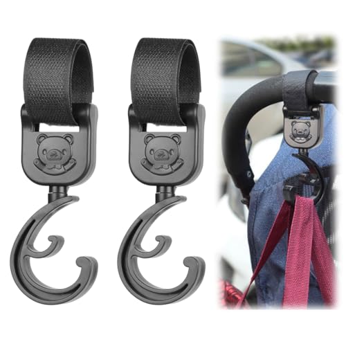 BIKPRST 2 Unids Gancho Silla Paseo, Gancho Multifuncional Para Silla De Paseo, Gancho Carrito Bebé, Duradero Y Resistente, Para Bolsas De La Compra, Accesorios De Cochecito Infantil, Ajuste Universal