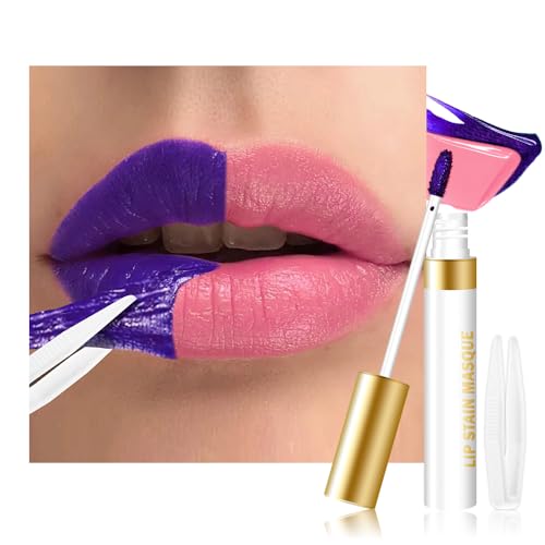 evpct Light Pink Peel Off Lip Stain Tints with Tweezer, Matte Lipstick Lip Stain Gloss Long Lasting Waterproof for Women, Non-stick Cup Lipstick Peel Off High Pigmented 24 Hrs Original Lips Stains, 07