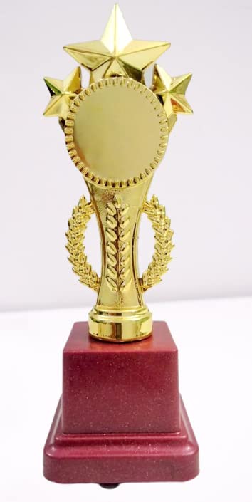 generic Metallic Fiber 3 Star Golden Winning Trophy/Award for Winners (7 Inches)-picture-14