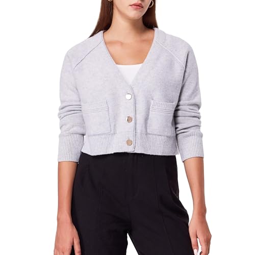 Image of Simple&Opulence Women's Cashmere Cardigan Sweater, Cashmere Long Sleeve V Neck Open Front Cardigan with Pocket
