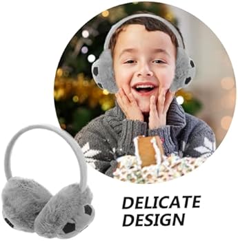 Kisangel Orejeras De Invierno Cálidas Y Adorables Para Niños, Cubre Orejas De Felpa Suave Diseño De Fútbol, Accesorios Para Exteriores Y Protección