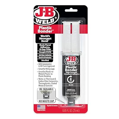 J-B Weld 50139 Plastic Bonder Body Panel Adhesive and Gap Filler Syringe - Black - 25 ml