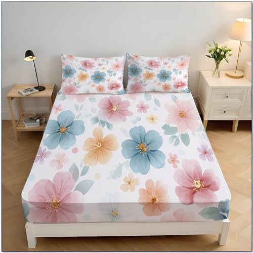Drap housse 160x200 motif floral mignon pour transformer l'ambiance de votre chambre à coucher