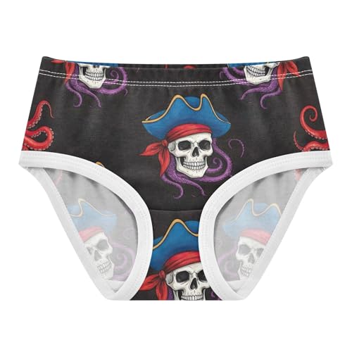 Print Girls Underwear Toddlers 2t Cotton Panties for Girl Pirate Skulls Purple Octopus Briefs Underpants