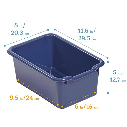 Ecr4Kids Streamline 10 Cubby Tray Cabinet With Scoop Front Storage Bins, 5X2, Classroom Furniture, Navy #TOP2
