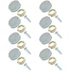 8 Pack Decorative Mirror Screws, Polished Brass Cover Cap Nails Silver Fasteners, 12mm Nails for Sign Advertising Hardware