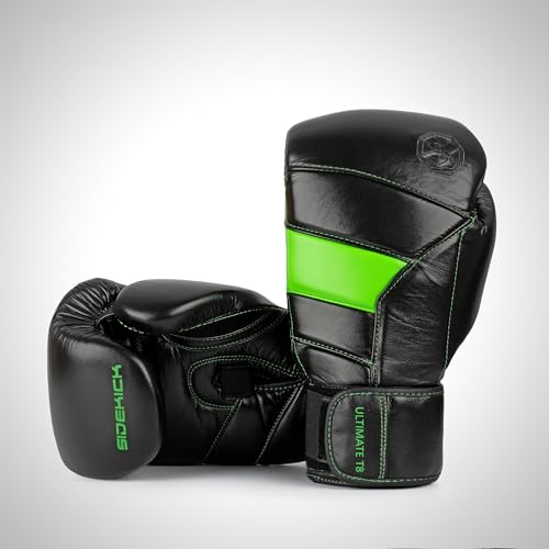 Gants de boxe Muay Thai Sidekick Ultimate T8 cuir 473,6g équipement kickboxing