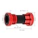 Generic Bike Bottom Bracket Road BB51 24mm Threaded Component Parts, Red, 95.3x44mm