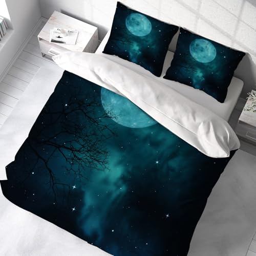 Housse de couette et d'oreiller pleine lune pour nuits douces
