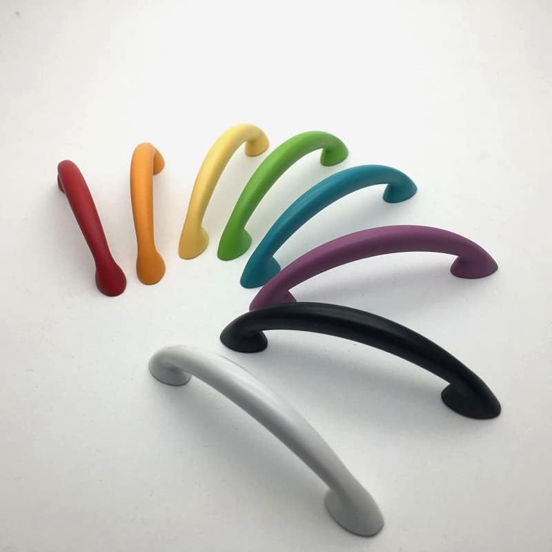 96mm color children room furniture handles red blue white black pink purple orankitchen cabinet dresser drawer pulls knobs - (Color: matte red)