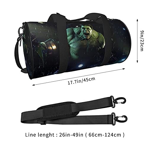 Avenger Hulk Travel Duffel Bag Round Gym Sports Bag for Men and Women Large Portable Foldable Travel Bags