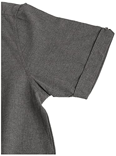 Cubavera Embroidered Chambray Short Sleeve Button, Classic Fit, Men’s Casual Shirts (Sizes Small-5Xl), Steeple Gray, Medium #TOP6