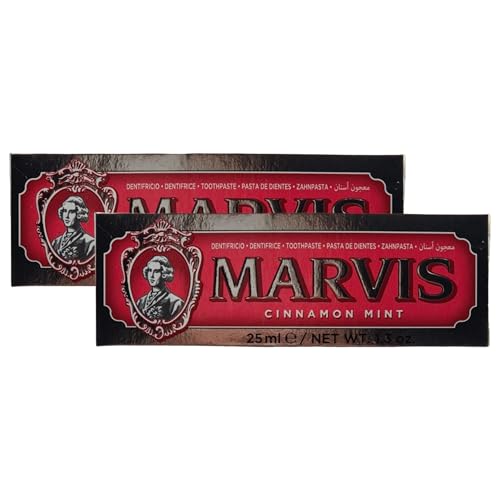 Dentifricio CINNAMON MINT, Ricca e Cremosa Pasta Dentifricia, Offre Una Sensazione Intensa Di Gusto. Aiuta a rimuovere la placca per un sorriso bianco e splendente 25ml (2 Unità)