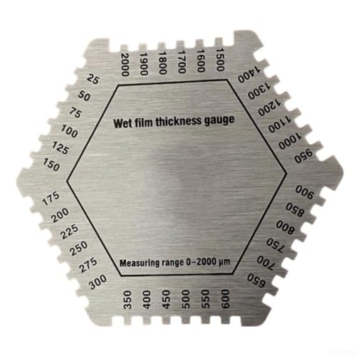 Jotekonoby Peine de película húmeda de acero inoxidable 25-2000um, herramienta de medición hexagonal del grosor de la pintura para la profundidad de revestimiento de películas de pintura húmeda