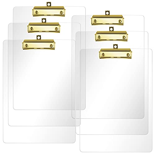 Porte-bloc acrylique transparent A4 premium Moocci, finition clip doré pour le dessin