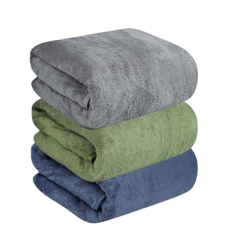 MAXOSHINE Microfiber Towels for Bath Large Size-Super Soft Coral Fleece Bathing Towel Hook Quick Dry Super Absorbent-Bath Towel for Men and Women-70x140 cm