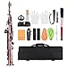 summina Straight Saxophone Bb Soprano Saxophone Sax Professional Red Bronze straight saxophone Woodwind Instrument with Case Gloves Cleaning Cloth Straps Brush
