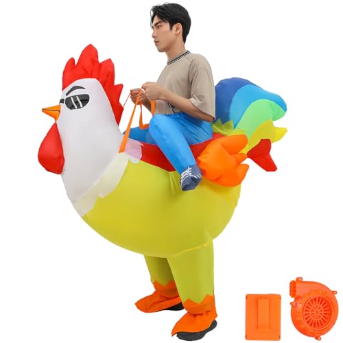 Déguisement gonflable poulet adulte pour éviter la chaleur en fête