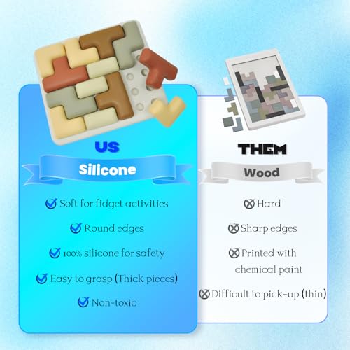 Silicone Shape Puzzles for Dementia, Alzheimers Activities & Fidget Toys for Elderly, Cognitive Matching Games, Stimming Toys for Autism Adults, Gift Toys for People with Alzheimers - Image 6