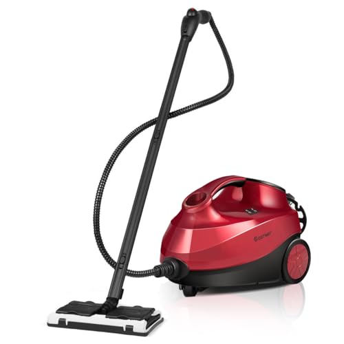 COSTWAY Limpiadora de Vapor 2000W, Vaporeta de Mano con 18 Accesorios, 4 Bar / 1,5L Tank/hasta 108°C/LED, Vaporizador con Cierre de Seguridad para Niños para Alfombra, Piso (Rojo)