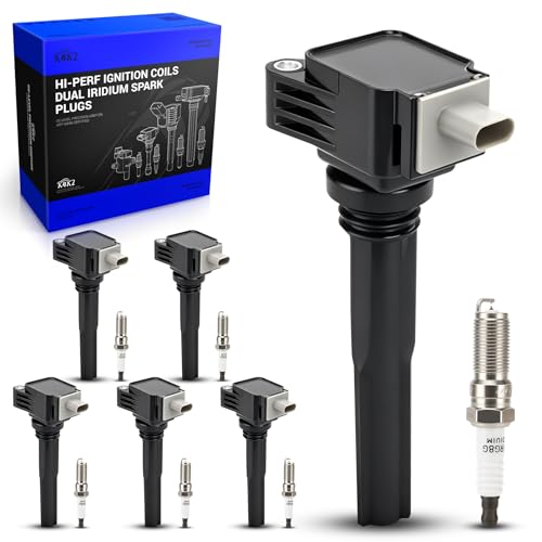 Image of UF826 Ignition Coil & 96621 Double Iridium Spark Plug for 17-20 Ford F-150 | 2018-2021 Ford Expedition, 2017-2022 Ford GT, for 2018-2021 Lincoln Navigator V6 3.5L Replace# HL3Z-12029-A UF-826 DG585