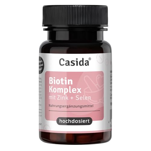Casida Biotin Komplex hochdosiert 10.000 mcg Biotin + Selen + Zink für Haarwuchs, Haut & Nägel - 180 Tabletten vegan, ohne Zusatzstoffe