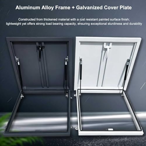 Tragaluz de acceso al techo de aluminio con placa galvanizada y asa manual 4