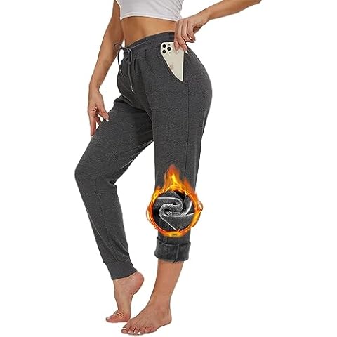 Joligiao Women's Sherpa Lined Jogger Pants Cover