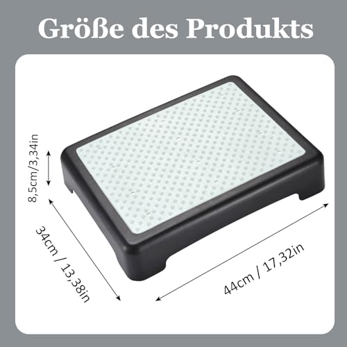 CAAGGMM Rutschfest Halbstufe, Einstiegshilfe Tritthocker, Mobilitätsstufenplattform Trittstufe, Tragbare Steighilfe Treppen Stufe, Tragkraft von bis zu 200 kg, für Bett, Treppe, Schwarz Leuchtend