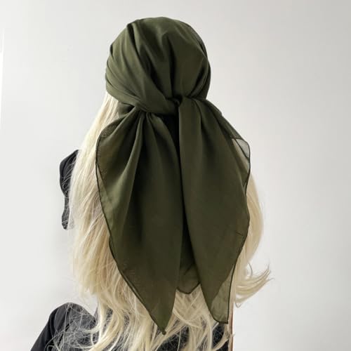 37.4” Satin Large Square Head Scarves Silky Like for Women Neck Scarf Hair Sleeping Womens Silky Kerchief Pure Color Scarfs