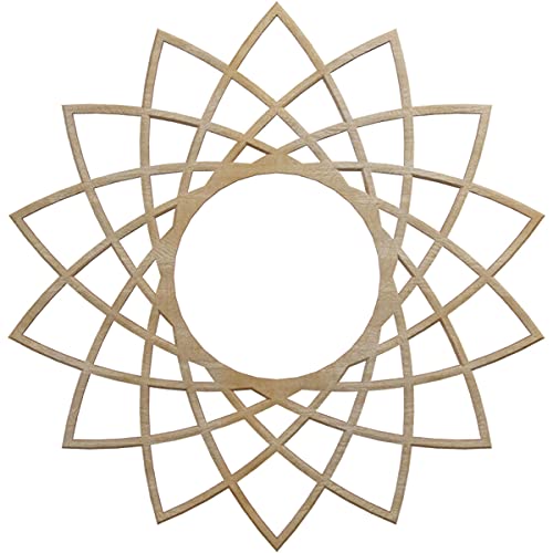 Image of Ekena Millwork 16 inchOD x 6 1 /8 inchID x 3 /8 inchT Eleanor Wood Fretwork Pierced Ceiling Medallion, Hickory