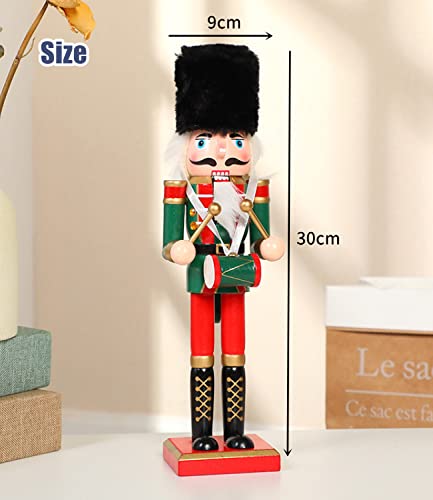 Miniatura 5 de Kaheign 2 Piezas Soldados De Cascanueces De Madera, 2 Estilo 30cm Figuras De Cascanueces Tradicionale De Navidad Soldado Pintado De Madera De Pino De Primera Calidad Por Decoración Tambor Espada