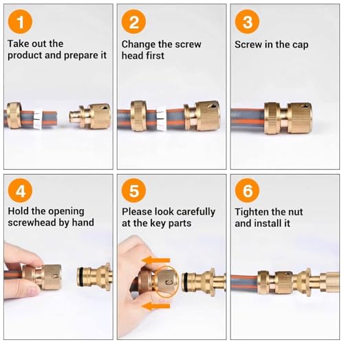Image of Adjustable Brass Hose Nozzle - High Pressure Jet Spray for Gardening, Hose Pipe, Carwash, and Outdoor Cleaning(Spray Gun)