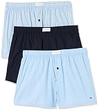 Tommy Hilfiger Herren 3er Pack Boxershorts Baumwolle, Blau (Print/Vessel Blue/Desert Sky), M