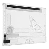 SHINEOFI Zeichentafel Set mit Präzisen Skalen und Linealen Tragbares Multifunktionales Zeichenbrett für Architektur Innenarchitektur und Outdoor skizzen Komplett mit Profi zeichenset