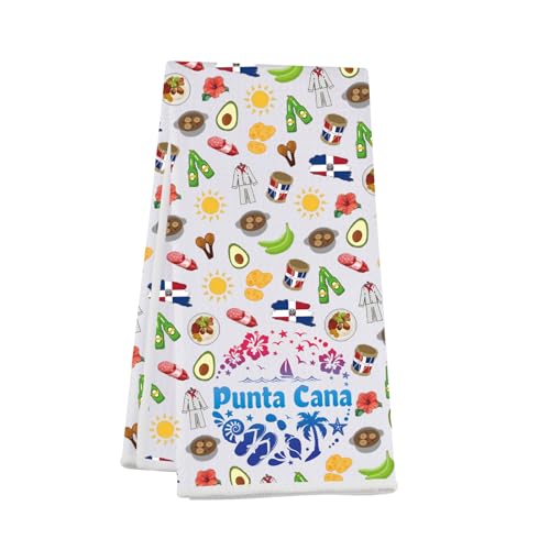 VAMSII Punta Cana Kitchen Towel Punta Cana Beach Gifts Trip Girls Gift Dominican Republic Souvenir (Punta Cana Towel)